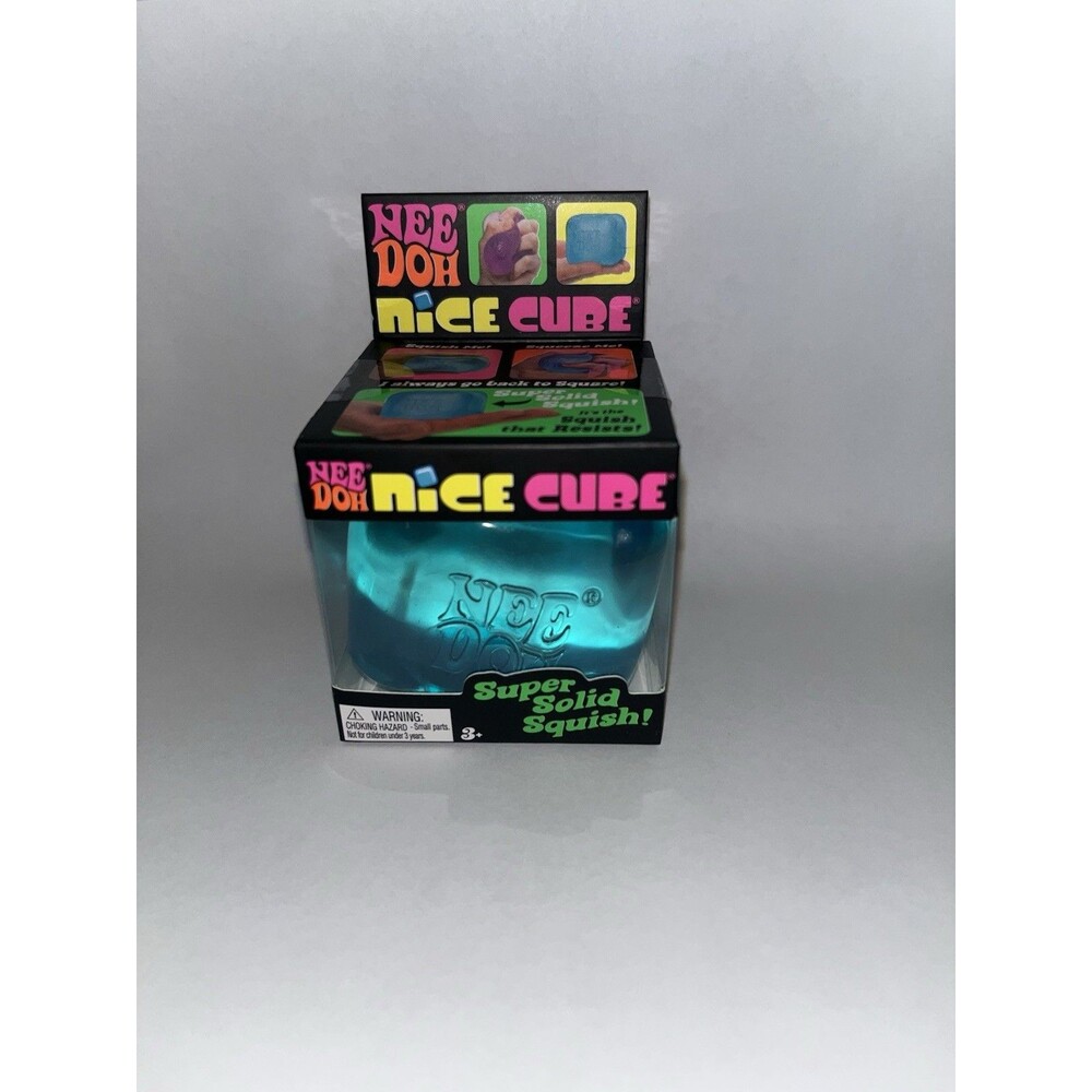 Nee Doh Nice Ice Cube-Super Solid Squish! (blue) -Brand New/ Factory Sealed!
